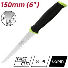 DELI Ножовка выкружная по гипсокартону DL580651 150мм, сталь 65Mn, 8TPI, шлифовка зубцов с 3-х сторон