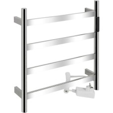 KRAFTTE - Полотенцесушитель электрический, 475 х 505 х 90 мм, лесенка 4 перекладины, 75 Вт, из нержавеющей стали, сенсорное управление с таймером до 24 часов, цвет ХРОМ. 44042