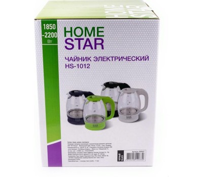 Чайник электрический HOMESTAR HS-1012 черный стекло