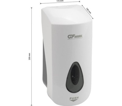 Дозатор д/жидкого мыла GFMARK 626 Дозатор жидкого МЫЛА,ПЕНЫ,АЭРОЗОЛИ универсальный пластиковый БЕЛЫЙ большой с глазком 1000