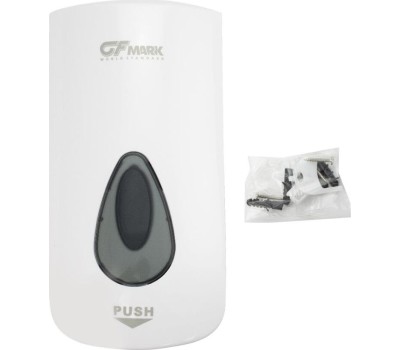 Дозатор д/жидкого мыла GFMARK 626 Дозатор жидкого МЫЛА,ПЕНЫ,АЭРОЗОЛИ универсальный пластиковый БЕЛЫЙ большой с глазком 1000