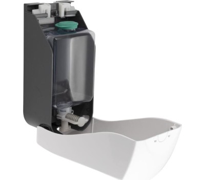 Дозатор д/жидкого мыла GFMARK 626 Дозатор жидкого МЫЛА,ПЕНЫ,АЭРОЗОЛИ универсальный пластиковый БЕЛЫЙ большой с глазком 1000