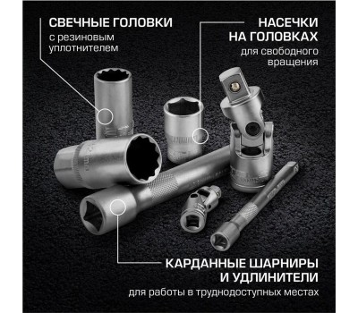 Набор инструмента STELS Набор инструментов 94 предмета, 12 гранные головки// STELS 14118