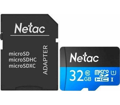 Карта памяти NETAC 32Gb MicroSD P500 + SD адаптер (NT02P500STN-032G-R)