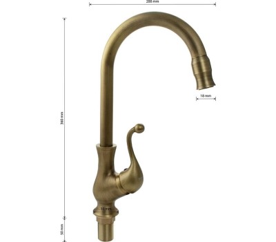 Смеситель для кухни BRIMIX 171 Смеситель для кухни, под состаренную БРОНЗУ, высокий излив, шаровый