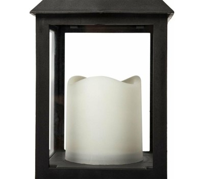 NEON-NIGHT (513-051) Декоративный фонарь со свечкой, черный , 10.5х10.5х24 см, цвет Теплый