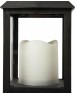 NEON-NIGHT (513-051) Декоративный фонарь со свечкой, черный , 10.5х10.5х24 см, цвет Теплый