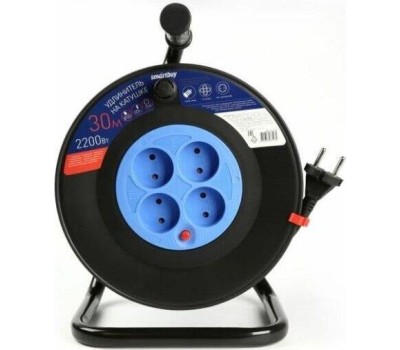 удлинитель SMARTBUY (SBE-10-4-10-N) 4 гнз - 10м, на катушке, б/з