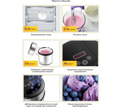 Мороженица KITFORT КТ-1804 серебристый/черный