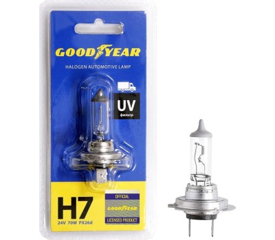 Лампа галогенная GOODYEAR GY017241 лампа галогенная автомобильная H7 24V 70W PX26d (блистер)