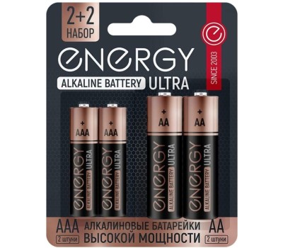 Батарейка алкалиновая ENERGY Ultra LR6+LR03/4B (АА+ААА) 104981