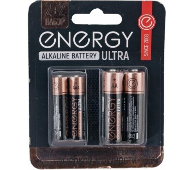 Батарейка алкалиновая ENERGY Ultra LR6+LR03/4B (АА+ААА) 104981