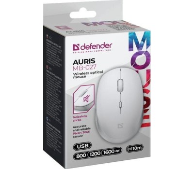 Мышь DEFENDER (52028) AURIS MB-027 белый
