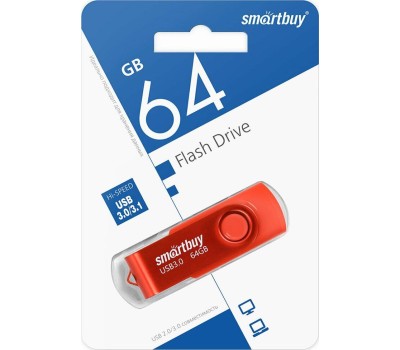 USB-флэш SMARTBUY (SB064GB3TWR) UFD 3.0/3.1 064GB Twist Red красный