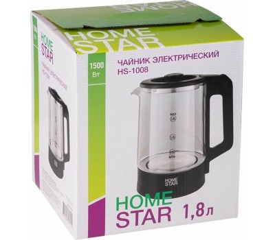 Чайник электрический HOMESTAR HS-1008 черный (107010)