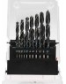Сверло KRANZ (KR-91-0636) Набор сверл по металлу, 1-10мм (через 0,5мм), HSS 4241, шестигранный хвостовик, 19 шт.