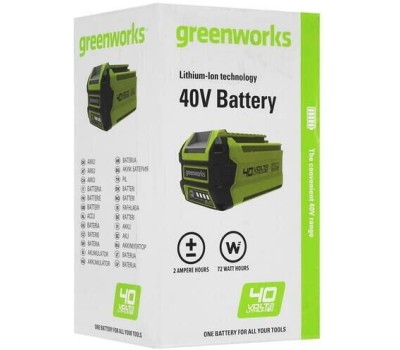 GREENWORKS Батарея аккумуляторная G40B2, 40В, 2Ач, Li-Ion [2926907]