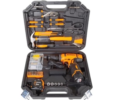 Дрель-шуруповерт ВИХРЬ ДА-12Л-2КН 12В, 1аккум., кейс, набором инструментов 72/14/35