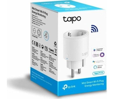 TP-LINK Умная розетка Tapo P115, Wi-Fi, белый [tapo p115(1-pack)]