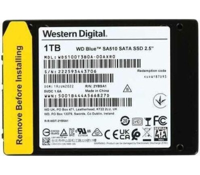 Накопитель SSD WD SSD накопитель Blue SA510 S100T3B0A 1ТБ, 2.5