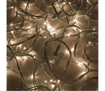 NEON-NIGHT Гирлянда светодиодная Нить 20м 200 LED ТЕПЛЫЙ БЕЛЫЙ белый каучук IP67 постоянное свечение 24В соединяется нужен транс-ор 531-100/531-311/531-312