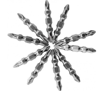 Бита GROSS Бита двухсторонняя, PH2-PH2 х 45 мм, сталь S2, 10 шт. 11209