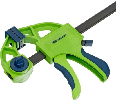 Струбцина СИБРТЕХ Струбцина F-образная, быстрозажимная, 300 х 70 х 540 мм, пластиковый корпус, фиксатор, двухкомпонентная рукоятка 20565