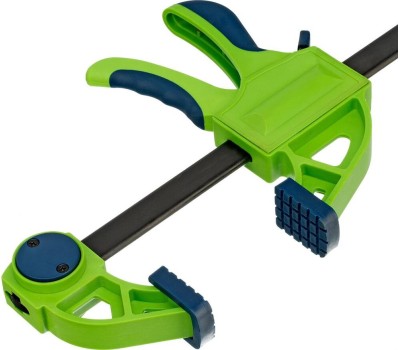 Струбцина СИБРТЕХ Струбцина F-образная, быстрозажимная, 300 х 70 х 540 мм, пластиковый корпус, фиксатор, двухкомпонентная рукоятка 20565