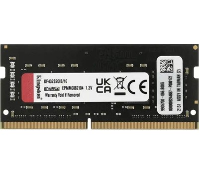 Оперативная память KINGSTON Оперативная память Fury Impact KF432S20IB/16 DDR4 - 1x 16ГБ 3200МГц, для ноутбуков (SO-DIMM), Ret