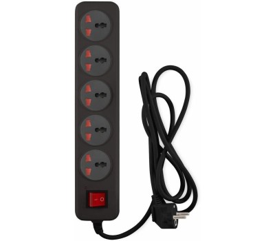 BURO Сетевой фильтр 500UNH-1.8-BG, 1.8м, черный/серый