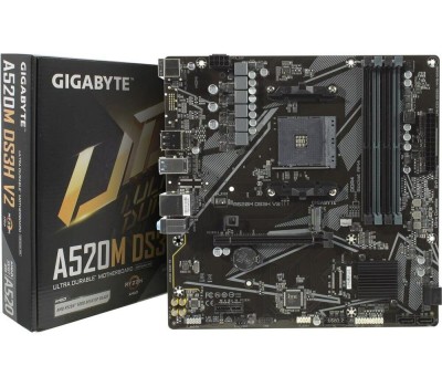Материнская плата Gigabyte A520M DS3H V2 {SocketAM4, AMD A520, mATX, Ret}