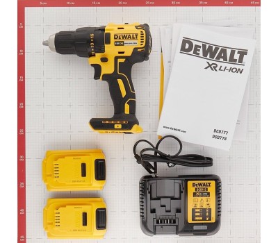 Дрель-шуруповерт DEWALT Дрель-шуруповерт DCD777D2T-QW, 2Ач, с двумя аккумуляторами