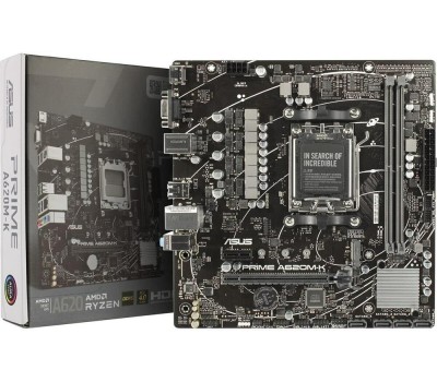 Материнская плата ASUS Материнская плата PRIME A620M-K AM5 mATX 2xDDR5 PCIEx16 PCIEx1 M.2 HDMI VGA GLAN