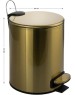 САНАКС - Ведро из нержавеющей стали, с педалью, круглое, 5 литров, плоская крышка микролифт, цвет МАТОВОЕ ЗОЛОТО. 10504