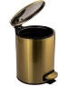 САНАКС - Ведро из нержавеющей стали, с педалью, круглое, 5 литров, плоская крышка микролифт, цвет МАТОВОЕ ЗОЛОТО. 10504