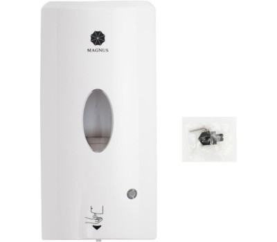 МАГНУС - Дозатор СЕНСОРНЫЙ, для жидкого МЫЛА, пластик АБС, БЕЛЫЙ с чёрным, 1200 мл, 679