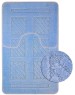 САНАКС - Коврик в ванную КЛАССИК УНИ КВАДРАТЫ. двойной ГОЛУБОЙ, 55х90 + 45х55 см, 100% полиэстер 00282