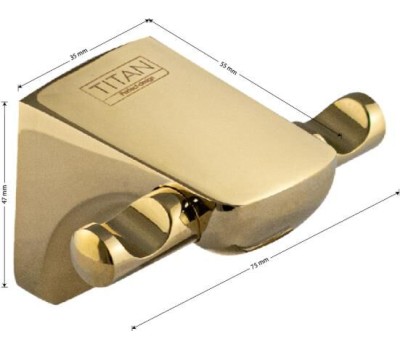 ТИТАН - Крючок двойной, цвет ЗОЛОТО. 77114-G