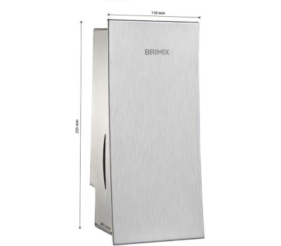 BRIMIX - Дозатор жидкого мыла настенный, из нержавеющей стали марки 201, на 800 мл, МАТОВЫЙ ХРОМ 645