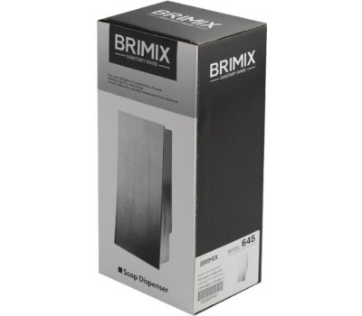 BRIMIX - Дозатор жидкого мыла настенный, из нержавеющей стали марки 201, на 800 мл, МАТОВЫЙ ХРОМ 645