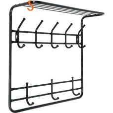 Вешалка настенная ЗМИ 2х ярусная с полкой 60 Черная ВСП 8