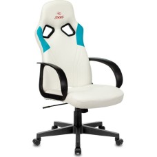 Кресло БЮРОКРАТ Кресло игровое Zombie RUNNER белый/голубой искусственная кожа крестовина пластик