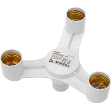 Патрон REXANT (11-8861) Е27-3ХЕ27 РАЗВЕТВИТЕЛЬ ЦОКОЛЬНЫЙ, БЕЛЫЙ