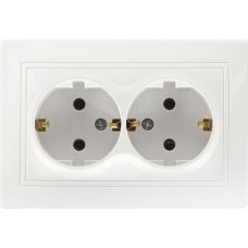 Розетка SMARTBUY (SBE-01w-16-S2-Z) Венера, 2-местная, белый