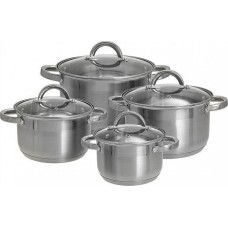 Набор посуды из нерж.стали WEBBER BE-630/8 8 пр. 2,2л, 3,0л, 4,0л, 5,2л