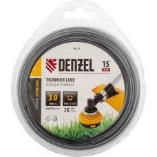 Леска для триммера DENZEL Леска для триммера двухкомпонентная звезда, 3,0мм х 15м, блистер EXTRA CORD 96219
