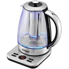Чайник электрический KITFORT 6711 1.7л. 2200Вт серебристый/черный