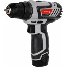 INTERSKOL Аккумуляторная дрель-шуруповерт ДА-10/12ЭР 28 ПРОМО, 12В, 1400 об/мин, с 1 АКБ 2 Ач и ЗУ ИНТЕРСКОЛ 595.2.1.20