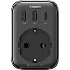 UGREEN Сетевое зарядное устройство CD314 (90613) DigiNest Outlet Extender (1 AC outlets + 30W 2A1C). Цвет: черный
