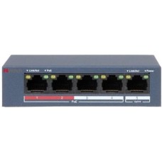 HIWATCH Коммутатор DS-S504P(B) 5x100Мбит/с 4PoE+ 35W неуправляемый